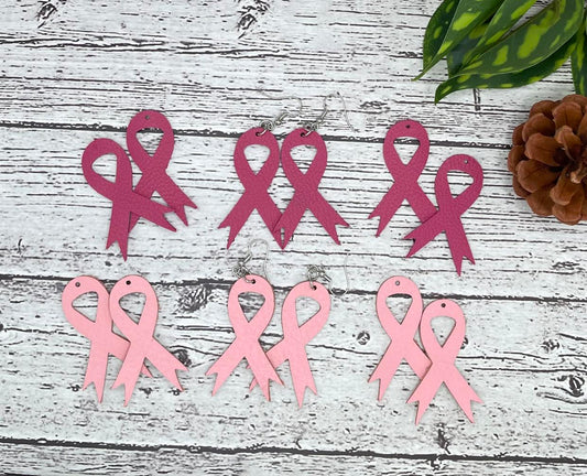 Breast Cancer Awareness Ribbon Earrings